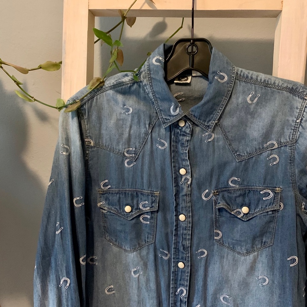 Denim button down
